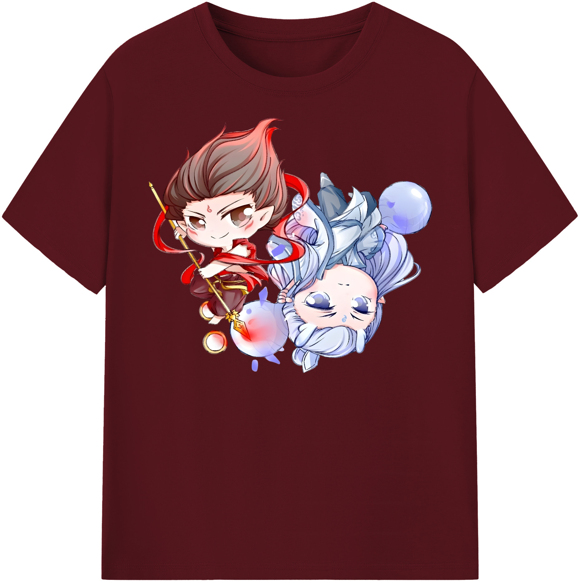 （画像用） Ne Zha 2 ナタ 魔童の大暴れ 綿100％半袖Tシャツ（フロントプリント）